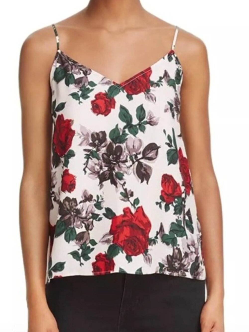 Equipment Layla Floral Silk Camisole Top Medium Pink Red Lightweight Feminine
